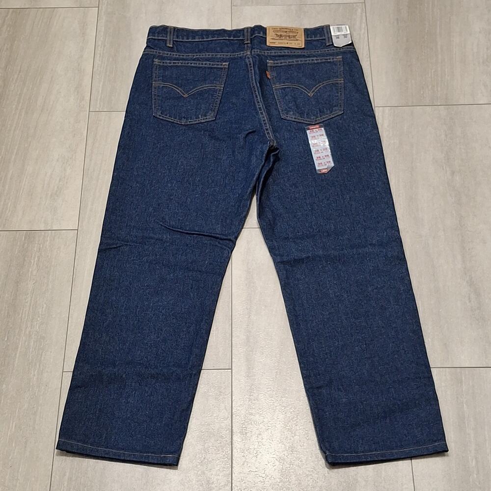 Vintage Levi's 505 Orange Tab Jeans Mens 36x30 Blue Denim Wash Straight 90's NOS